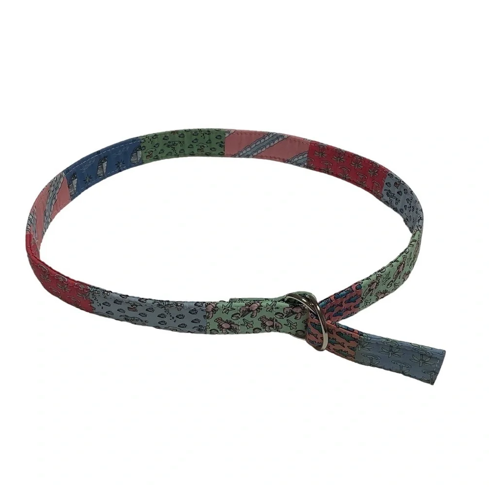VINEYARD VINES Logo Patchwork Cotton Double‎ D Ring Belt - 35 Inches